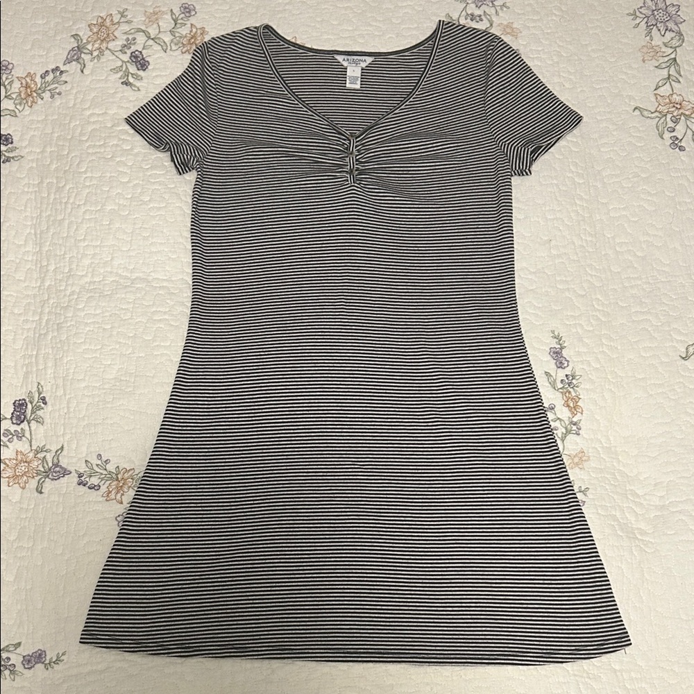 Arizona Jean Company Black and White Striped Dress